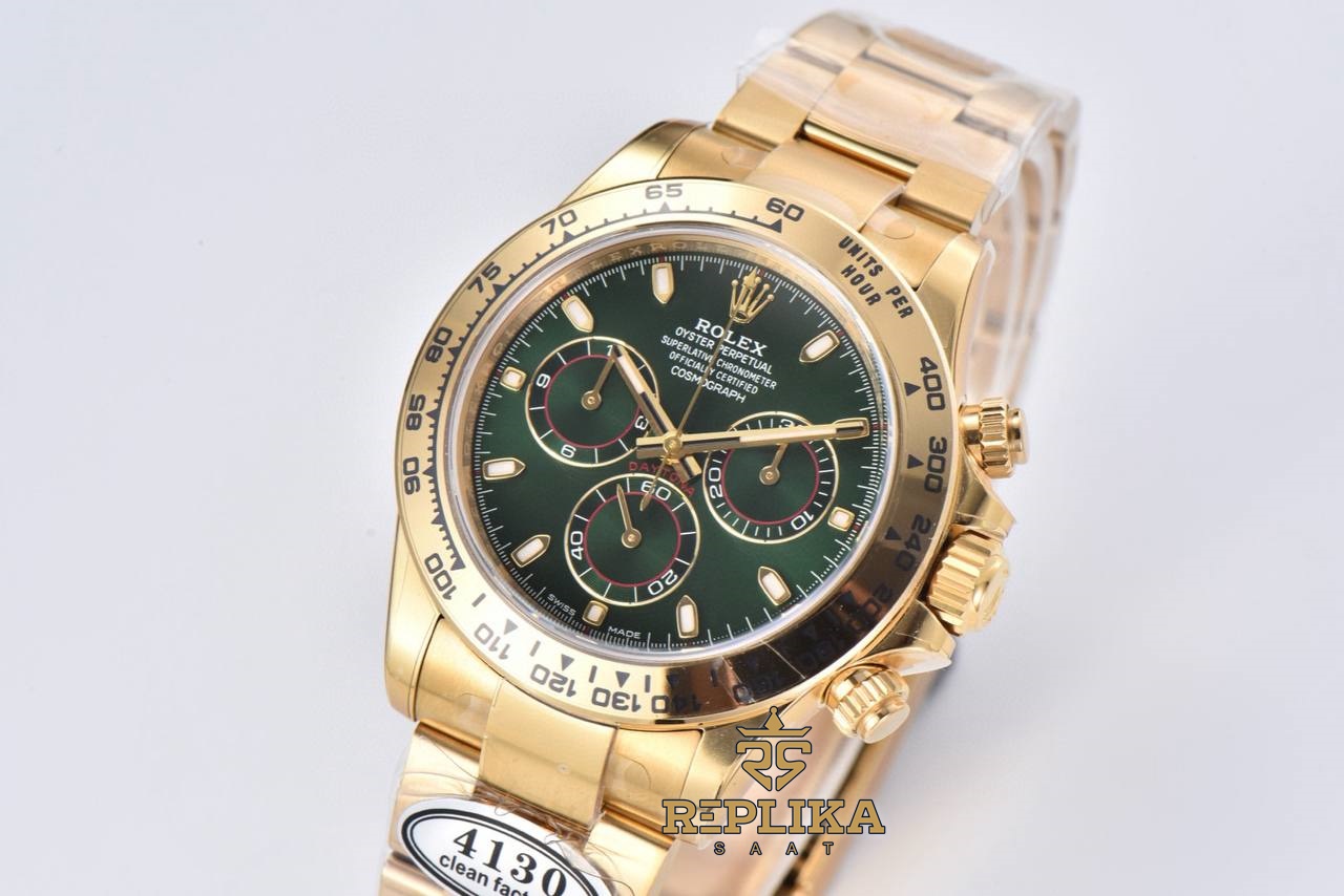 Rolex Daytona 116508 John Mayer Yellow Gold Green Dial 4130 Super Clone ETA