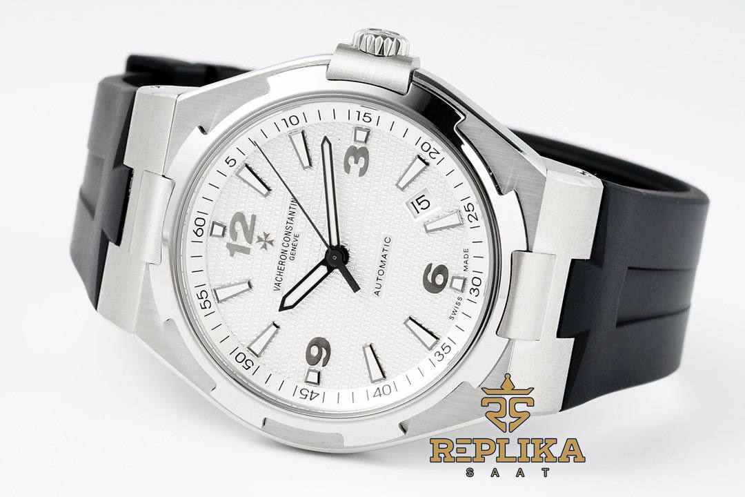 Vacheron Constantine 47040 Overseas 42mm Beyaz Kadran Kauçuk Otomatik Super Clone ETA