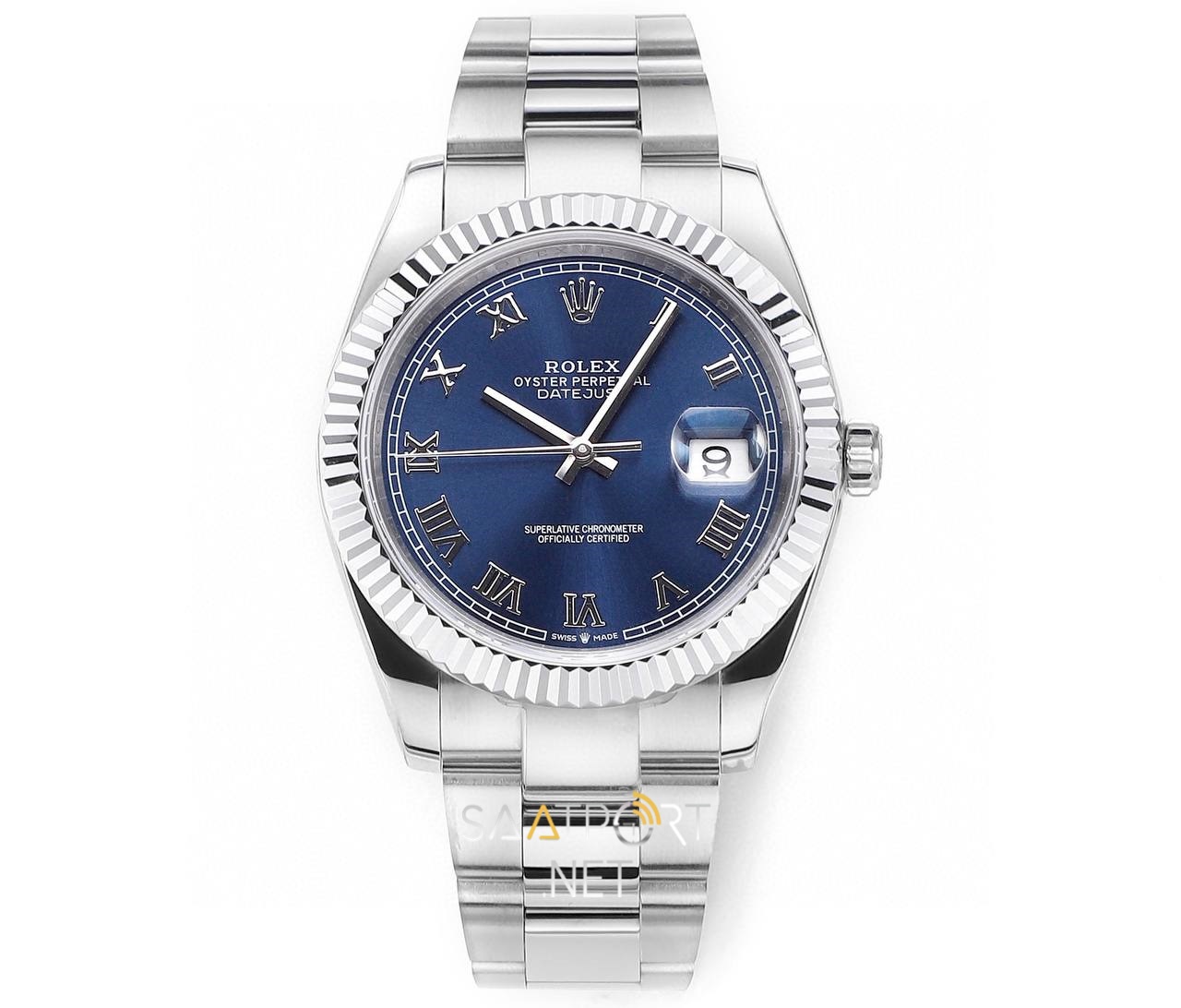 Rolex Datejust 41mm Azurro Blue Roman Oyster Super Clone Eta