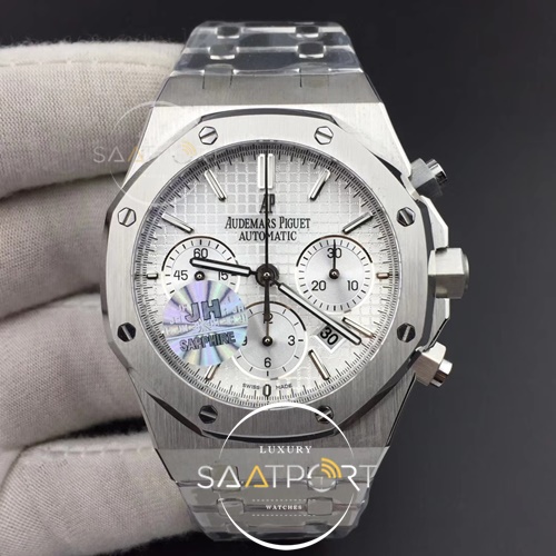 Royal Oak Chronograph SS JHF Best Edition White Dial on SS Bracelet A7750