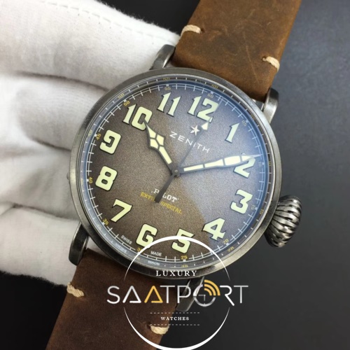 Pilot Type 20 Extra Special 45mm Aged SS Case XF  Brown Dial on Assolumate Strap