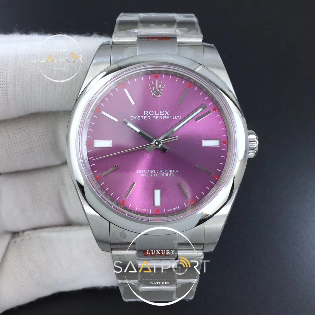 Rolex Oyster Perpetual 39mm 114300 GMF 1-1 Best Edition Red Grape Dial  Super Clon 3132