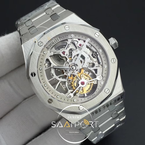 Royal Oak Tourbillon Extra-Thin Openworked R8F SS Skeleton Dial on SS Bracelet V2