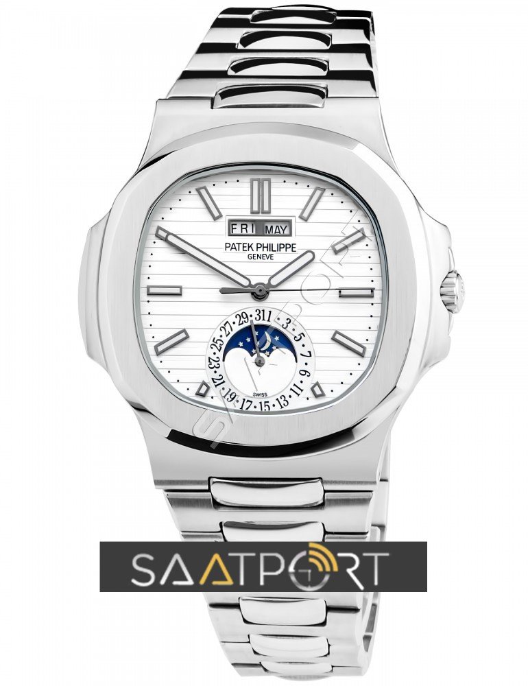 Patek Philippe Beyaz Kadran Nautilus Annual Calendar