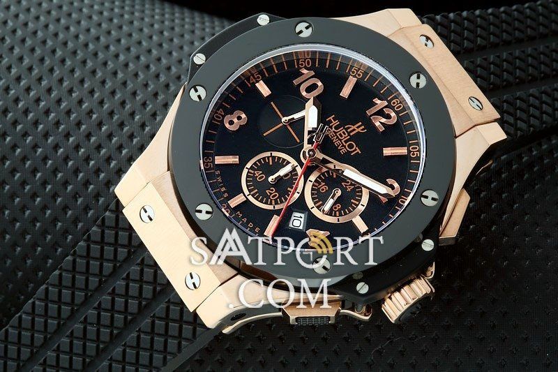 HubLot Big Bang Siyah Gold Seramik Bezel