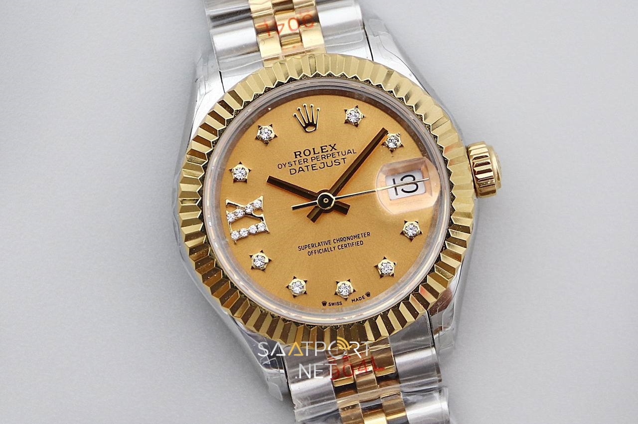 Rolex Lady Datejust 28mm Two Tone Gold Taşlı Kadran Eta