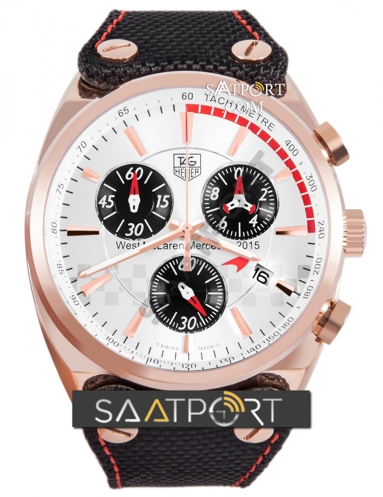 Tag Heuer Mercedes Mclaren Rose Kasa Beyaz Kadran Örme Kordon