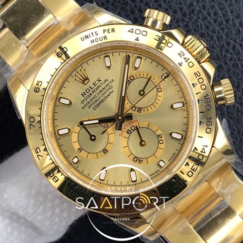 Rolex Eta Saat 116508 Daytona Gold Kadran Gold Kasa 4130 Eta Mekanizma