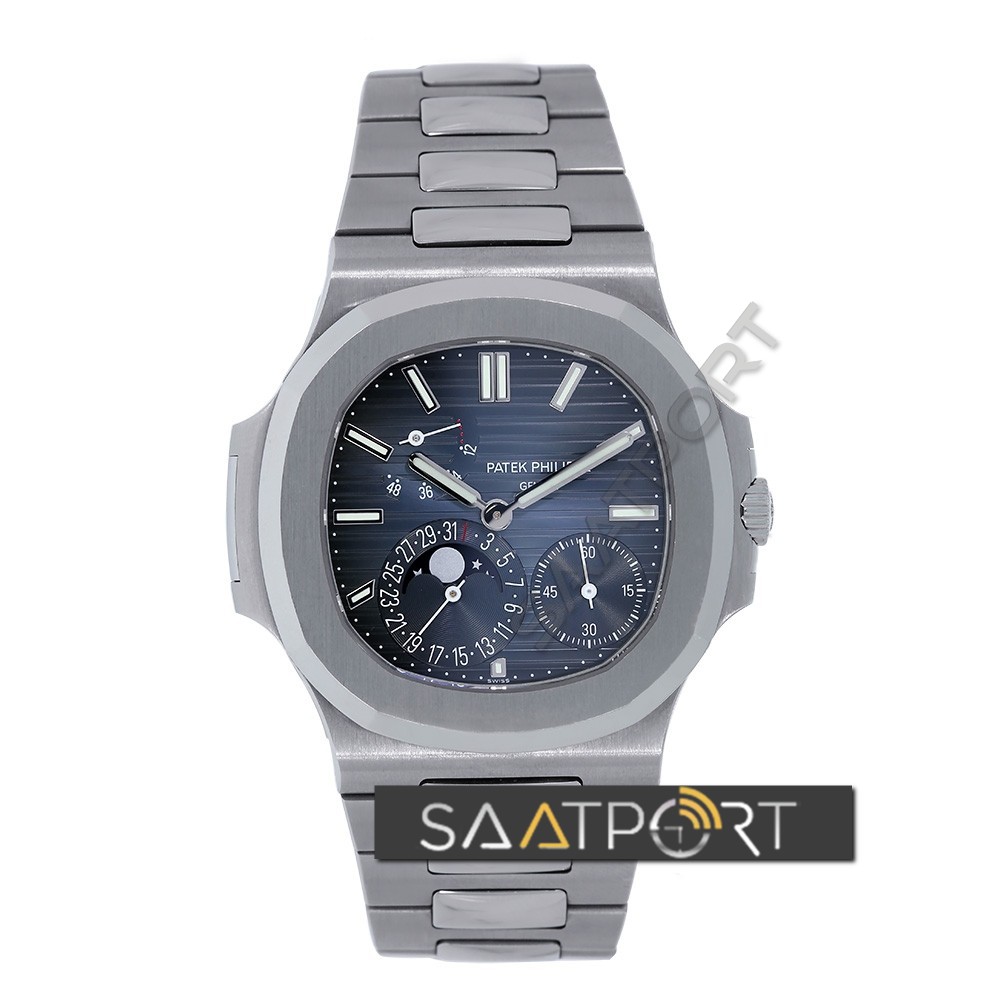 Patek Philippe Nautilus Stainless Steel Moonphase Blue Dial 57121A-001