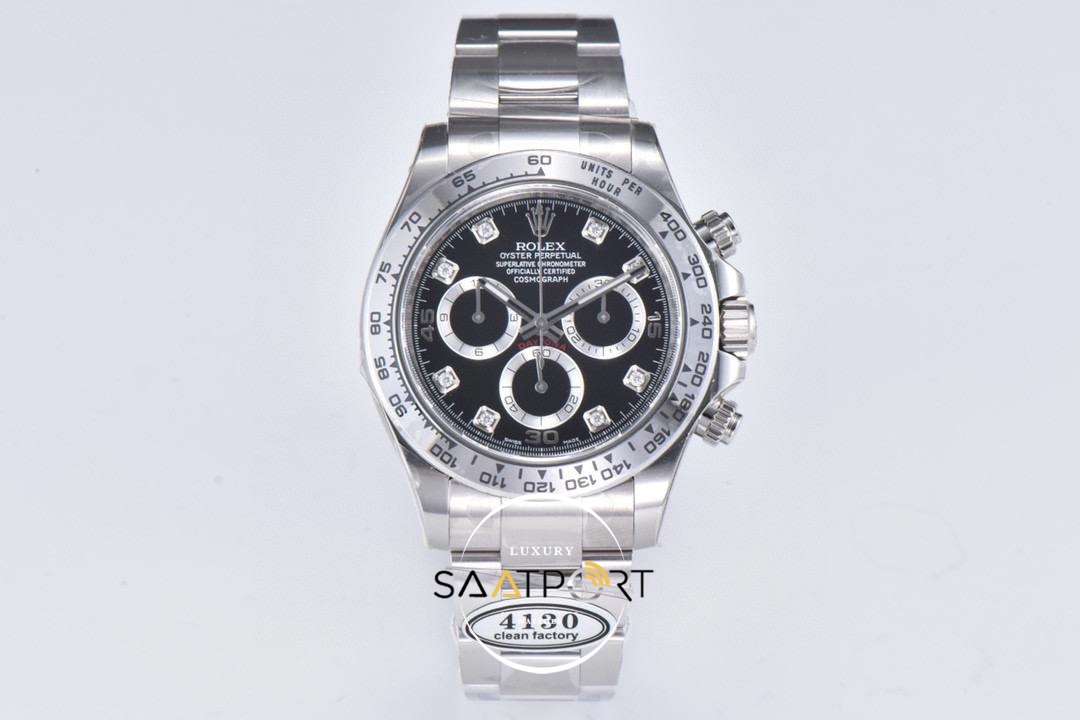 Rolex Daytona 116520 Clean Factory Taşlı Siyah Kadran Super Clone