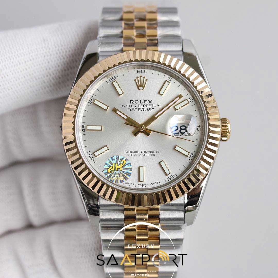 Eta Saat Rolex Gri Two Tone Kadran Jh factory 3235 Eta Mekanizma