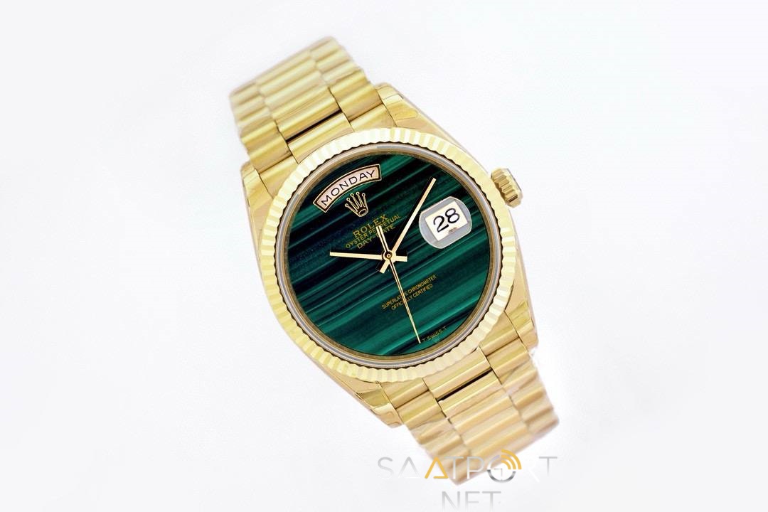 Rolex Day-Date 36mm 128238 Gold Green Dial Super Clone Eta