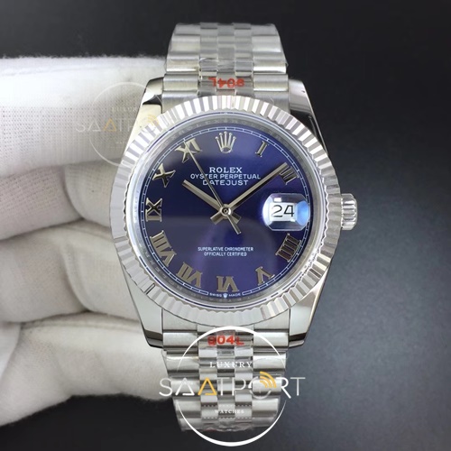 Rolex DateJust 36 mm Noob Best Edition 904L Steel Blue Super Clon