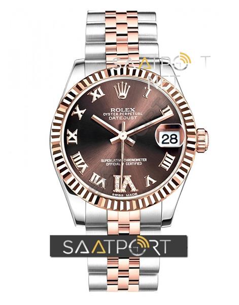 Rolex 31 mm GOLD DATEJUST BROWN ROMA Rakamlı