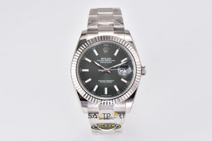 Rolex Datejust Siyah Kadran Clean Factory Oyster Kordon 3235 Super Clone ETA