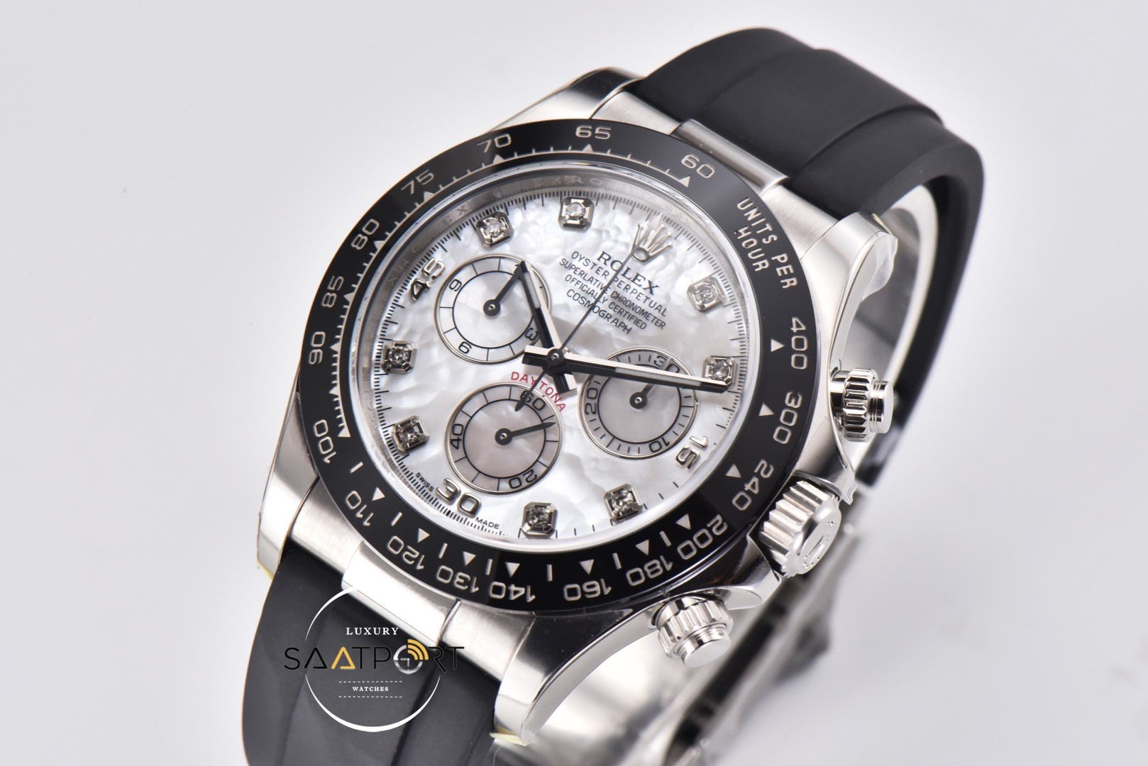 Rolex Daytona 116519 4130 Clean Factory 40 mm Desenli Taşlı Kadran Super Clone ETA