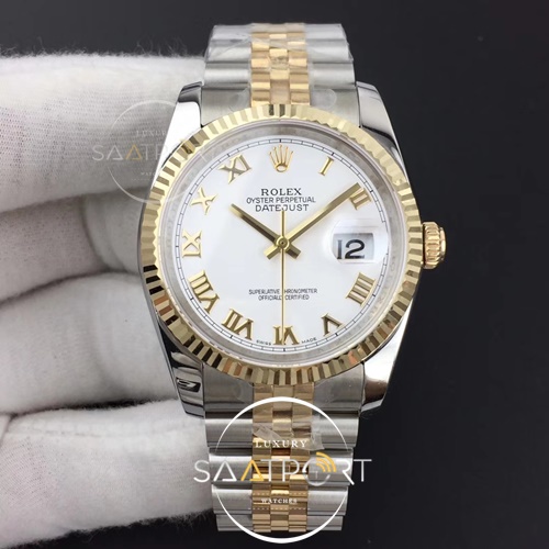 Rolex DateJust 36 mm  116234 GMF 1-1  White Dial Roman Jubilee Super clon  3235