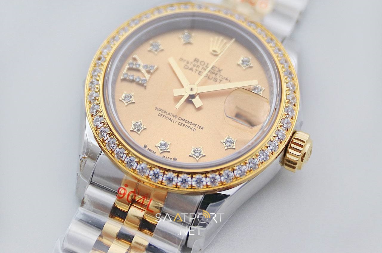 Rolex Lady Datejust 28mm Baget Taşlı Gold Kadran Eta Saat