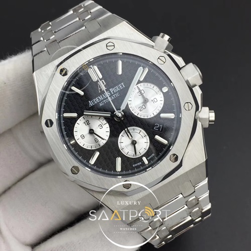 Royal Oak Chronograph SS BF Best Edition BlackWhite Dial on SS Bracelet A7750