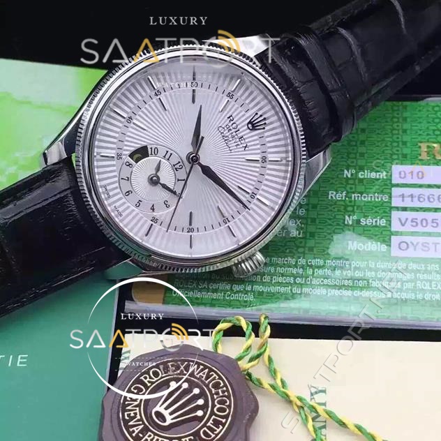 Replika Rolex Cellini Dual Time Silver