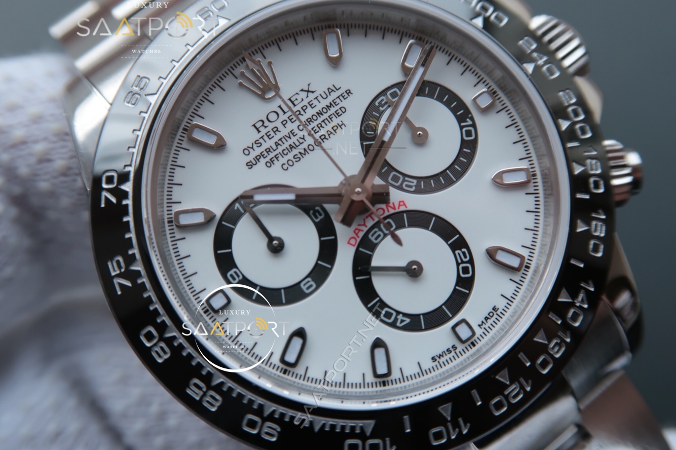 Rolex Daytona Cosmograph 16500LN Beyaz Kadran Eta Saat 4130 Mekanizma