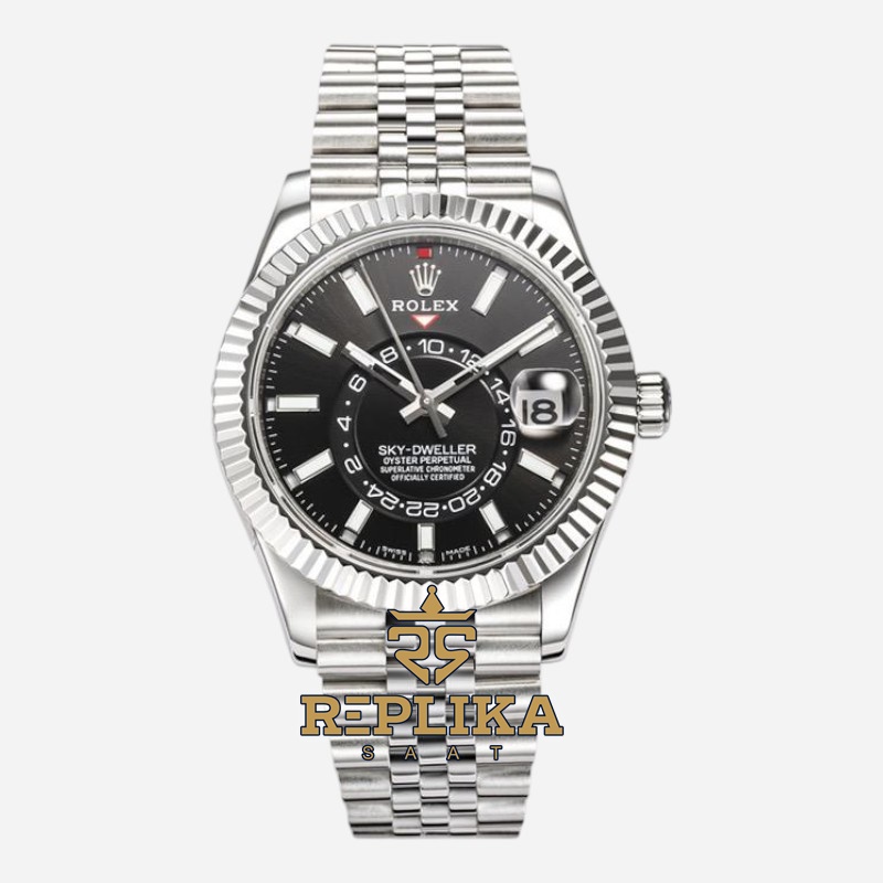 Rolex Sky Dweller 42 mm Siyah Kadran 904L Jubilee 326934 Super Clone ETA