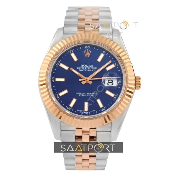 Rolex Datejust 126333 Two Tone Rose Case Blue Dial Jübile ETA