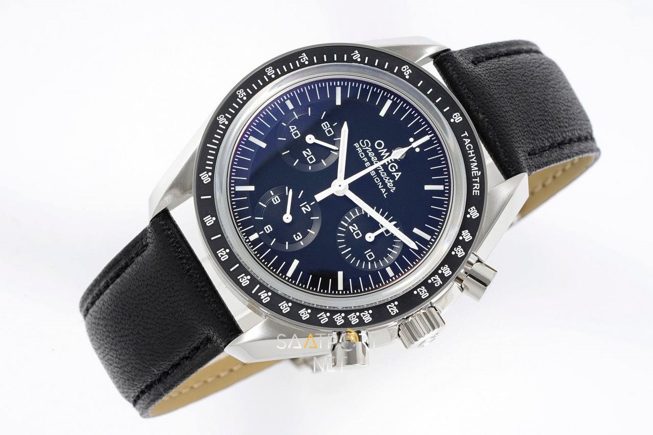 Omega SpeedMaster MoonWatch Siyah Deri Kordon VENUS75 Super Clone Eta