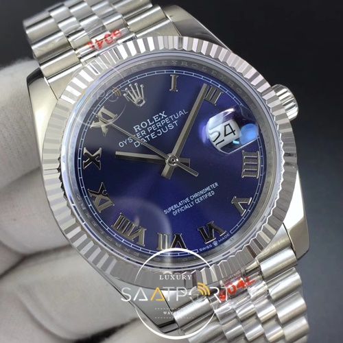 Rolex DateJust 36 mm Noob Best Edition 904L Steel Blue Super Clon