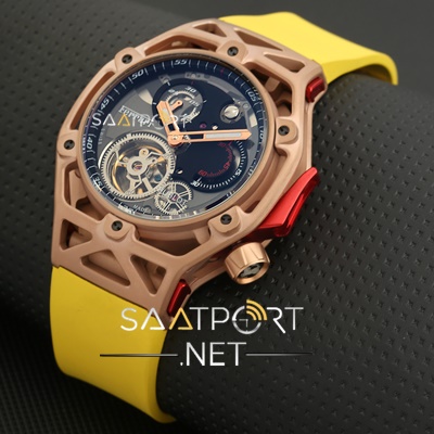 Hublot Türbülonlu saat Ferrari modeli Silikon Kordon