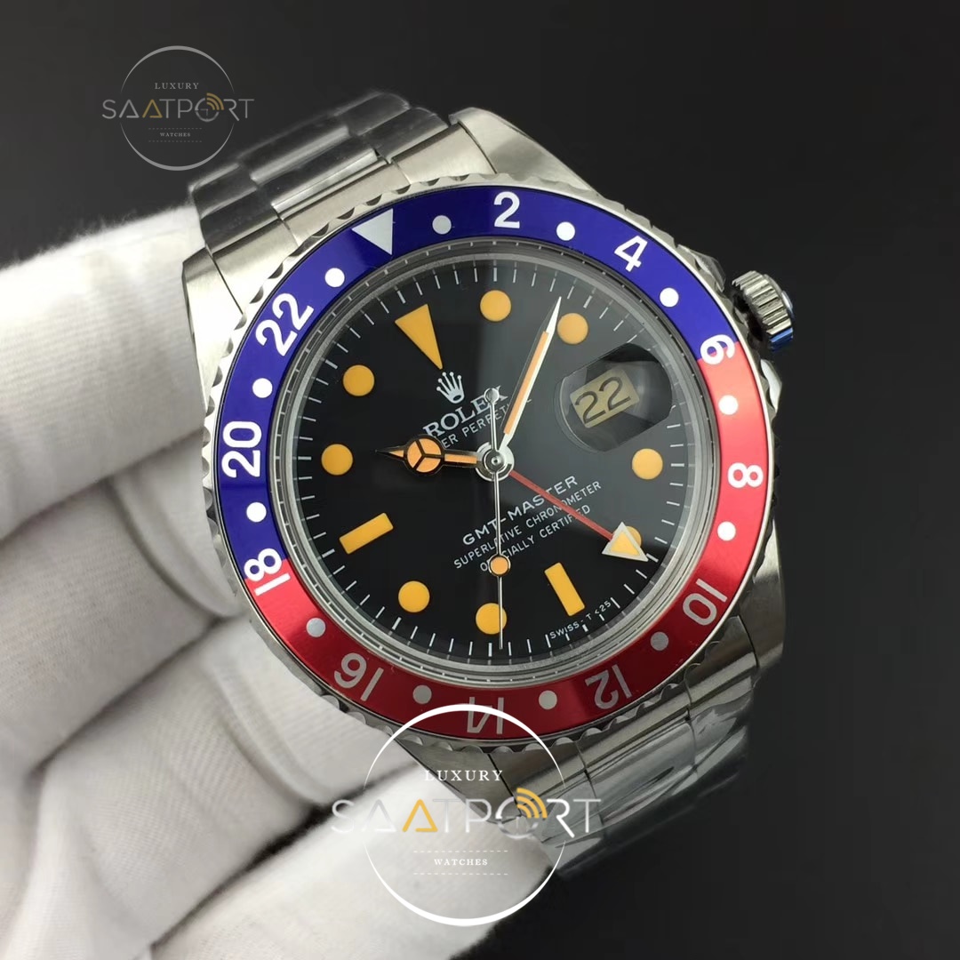 Rolex GMT-Master 1675 BlueRed Bezel BP Maker Vintage Markes Black Dial 2836