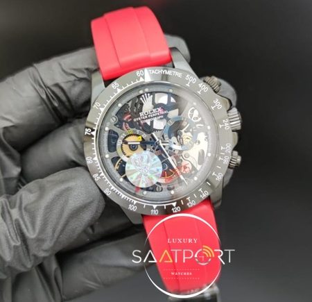 Rolex Saat Daytona The Juan Pablo Montoya İskelet Kadran Silikon Kordon