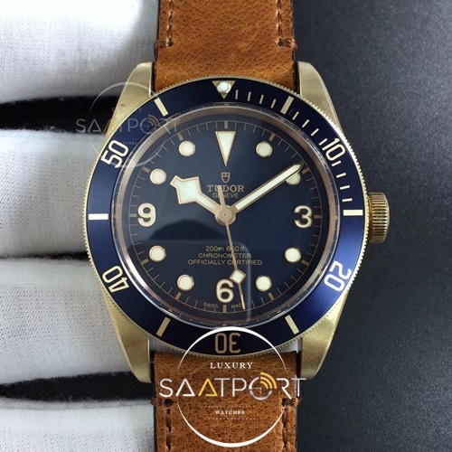 TUDOR Heritage Black Bay Bronze Blue XF 1-1 Aged Brown Leather Strap Super Clon