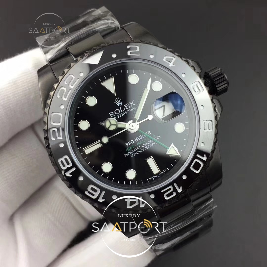 Rolex GMT-Master II 1167106LN BP Maker Pro Hunter PVD All Black Dial on PVD Bracelet 2836