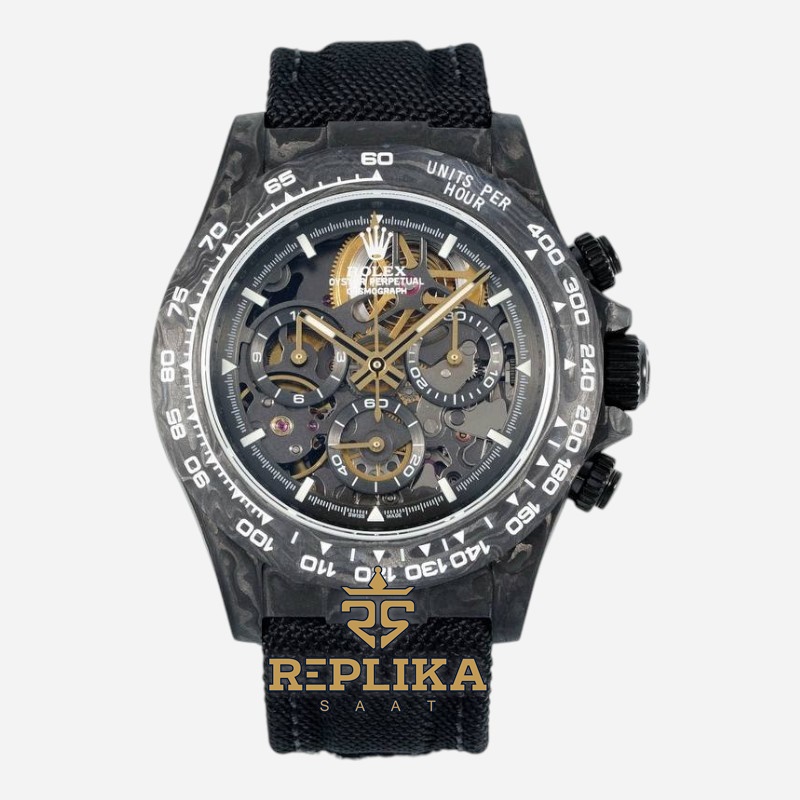 Rolex Daytona Carbon Fiber 40mm DiW Skeleton Dial Gold 4130 ETA