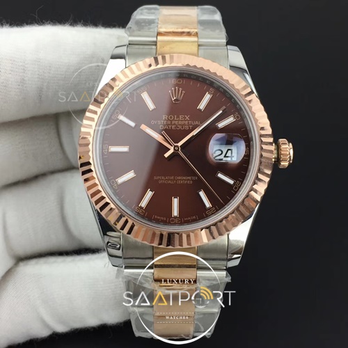 Rolex 126331 DateJust II 41mm GMF 1-1 Best Edition RG Wrapped Brown Sticks Dial Super Clon 3235