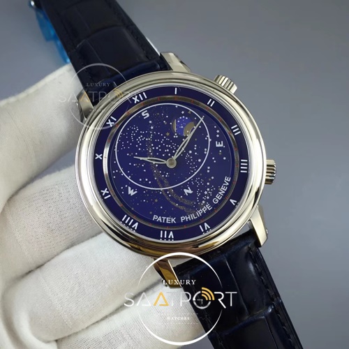 Grand Complications 6104P Moon SS TWF Blue Dial on Blue Leather Strap A240 V2