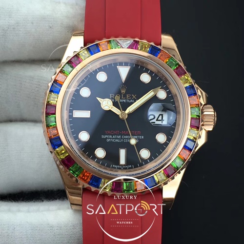 Rolex Yacht-Master 40mm 116695SATS Noob 1-1 Best Edition 904L Case on Red Rubber Strap