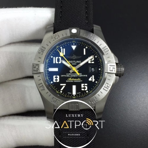 Breitling Avenger II Seawolf PVD GF Black Dial On Black Nylon V2