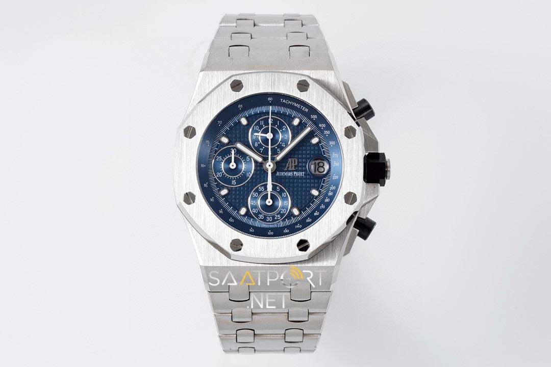 Audemars Piguet Royal Blue Dial Silver Chronograph 44mm Eta Saat