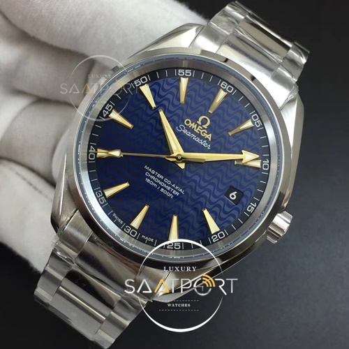 Omega Aqua Terra 41MM 150M SS VSF  Blue  Textured Dial YG Hand on SS Bracelet A8500