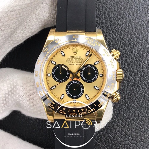 Rolex Daytona 116518LN Eta Saat Sarı Kadran Silikon Kordon Bp Factory