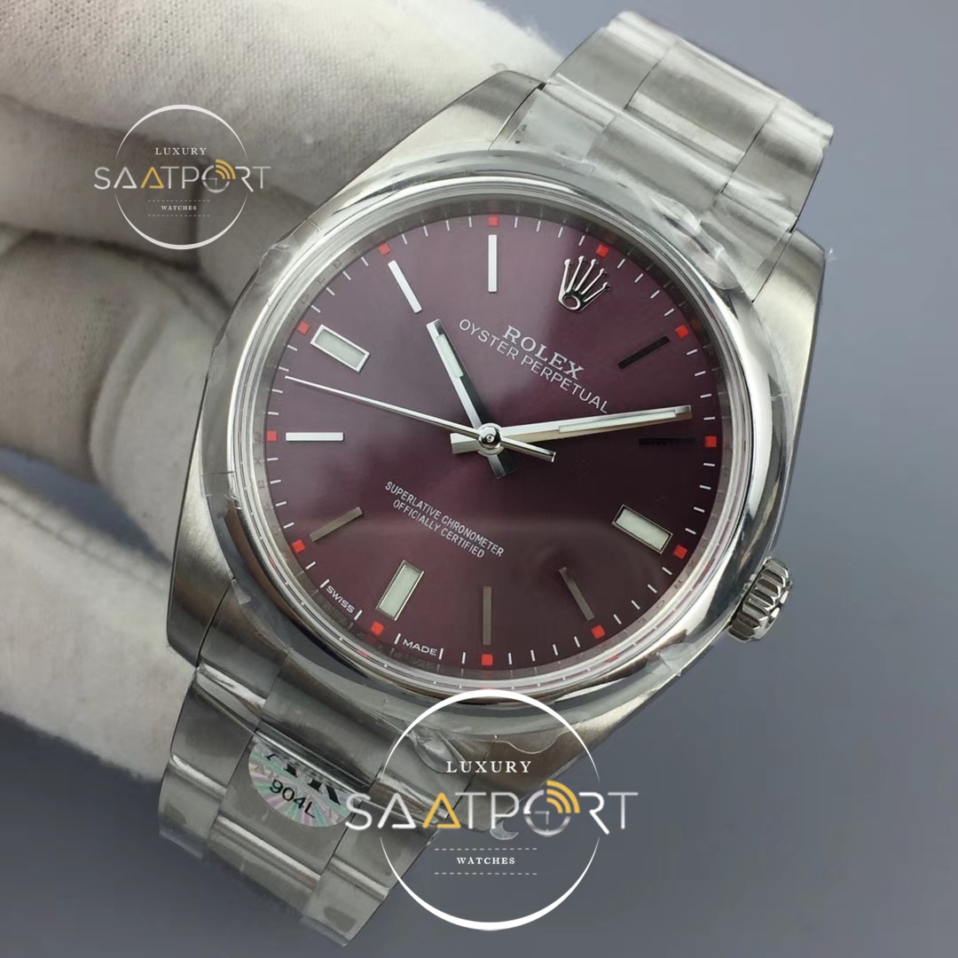 Rolex Oyster Perpetual 39mm 114300 ARF 1-1 Best Edition 904L Super Clon Red Grape