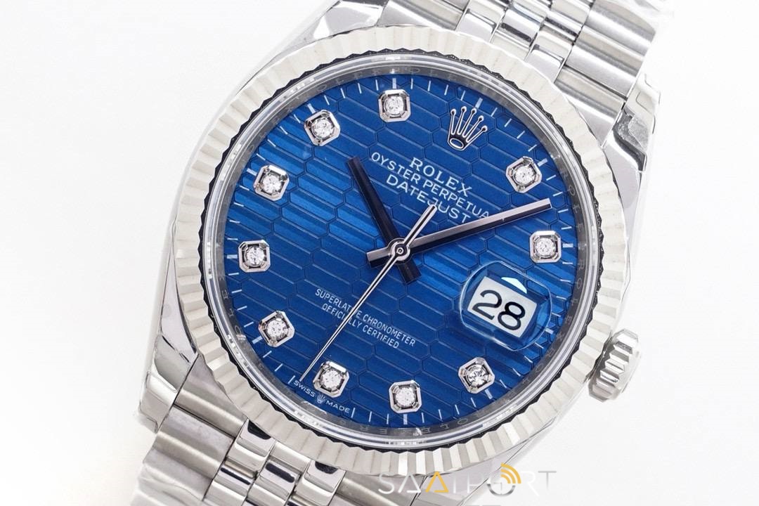 Rolex Datejust 36 Blue Motif Novelty Super clone eta saat