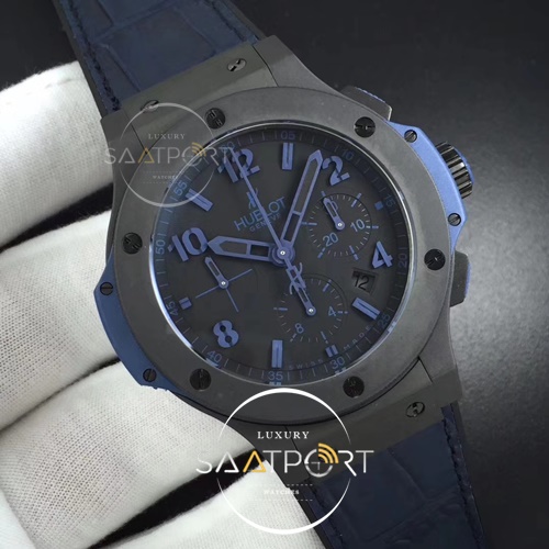 Hublot Big Bang 44mm Full Ceramic Evolution Blue Magic on Gummy Strap HUB4104