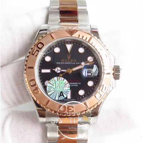 Rolex Yacht-Master 40 116621 JF Paslanmaz Çelik ve rose  Altın Çikolata Kadran Swiss 3135