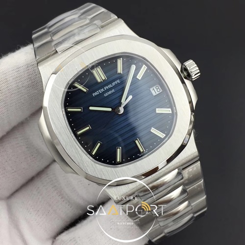 Patek Philippe Nautilus Jumbo 5711 PF Blue Textured Dial on SS Bracelet A324 Clone V3