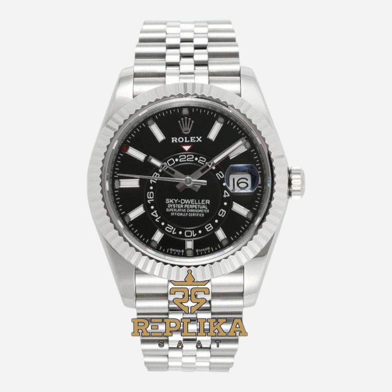 Rolex Sky Dweller 336934 Siyah Kadran 904L Jubilee 9002 Super Clone ETA
