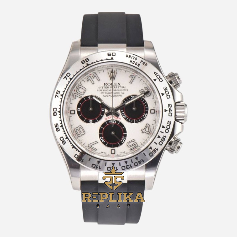 Rolex Daytona 116519 Panda Numerik Beyaz Kadran Clean 4130 Super Clone ETA