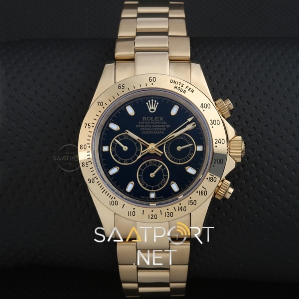 Rolex Daytona Cosmograph Full Gold Siyah Kadran